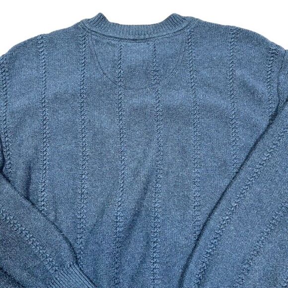 Tommy Bahama 100% Cotton Sweater Light Knit Navy Blue V-Neck Men's Medium - Picture 8 of 12